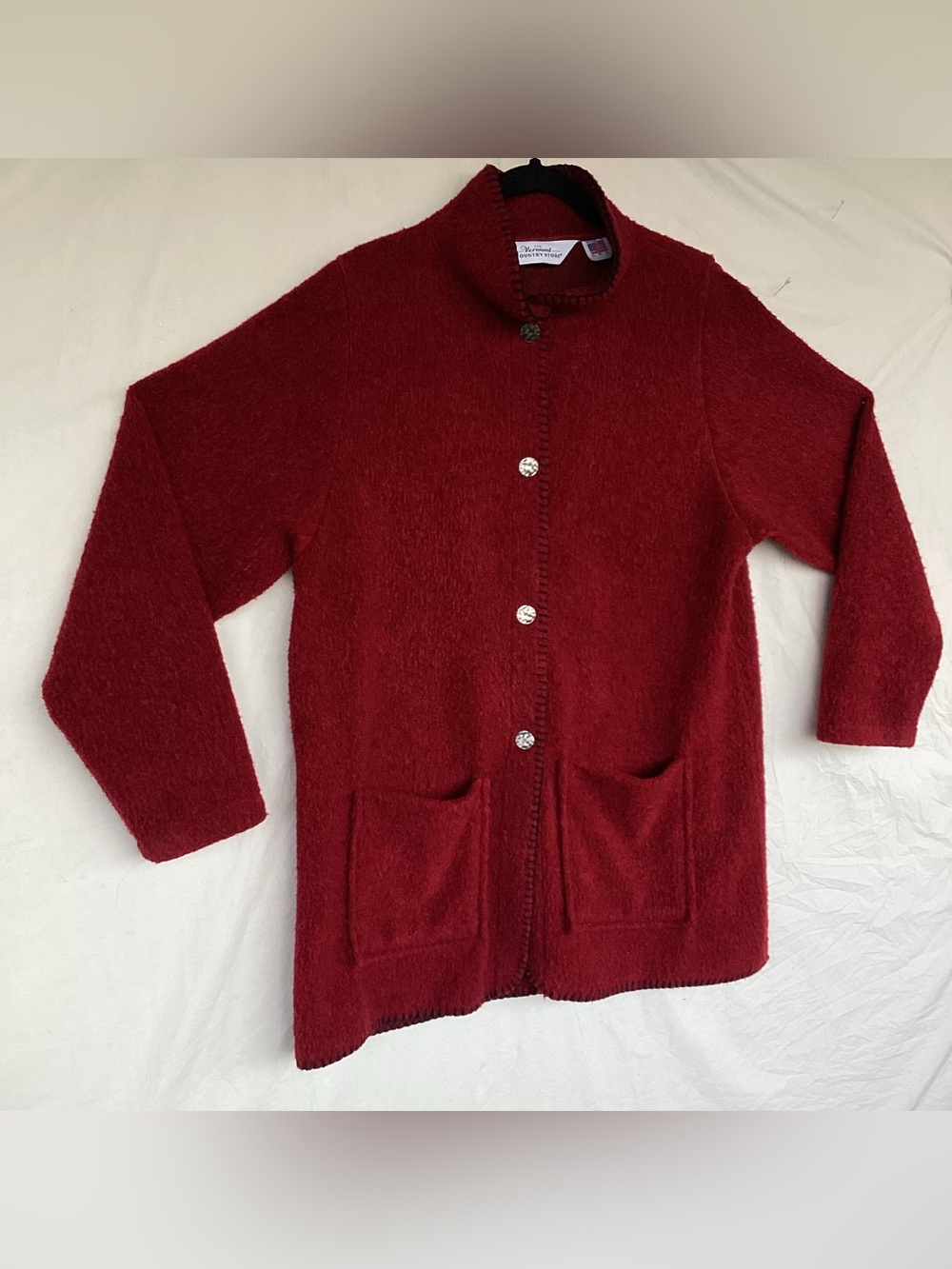 The Vermont Country Store Wool Blend Cardigan Sweater Women Medium Made in USA